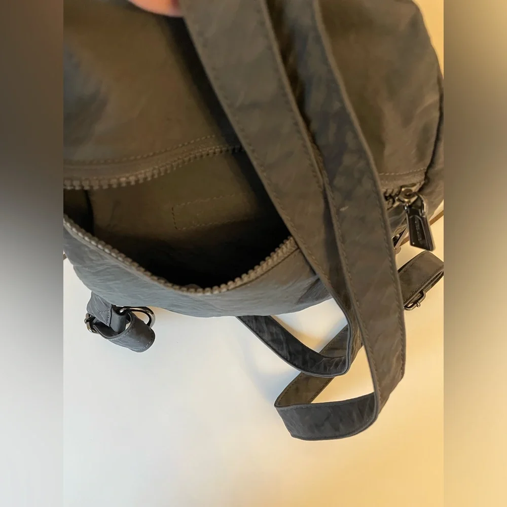 Rebecca Minkoff Julian Nylon Backpack Purse Handbag Gray Travel